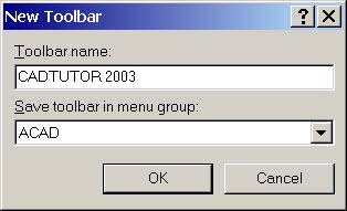 New Toolbar Dialogue