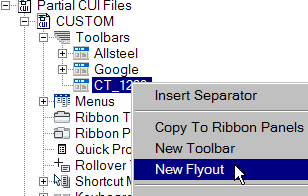 A new toolbar in the CUI