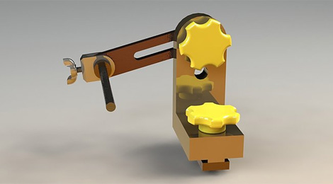 Rendered 3D view of a bracket assembly