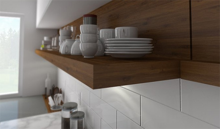 Kitchen detail render in natural light