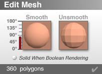 Edit Mesh Dialogue Box