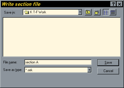 Write Section File Dialogue Box